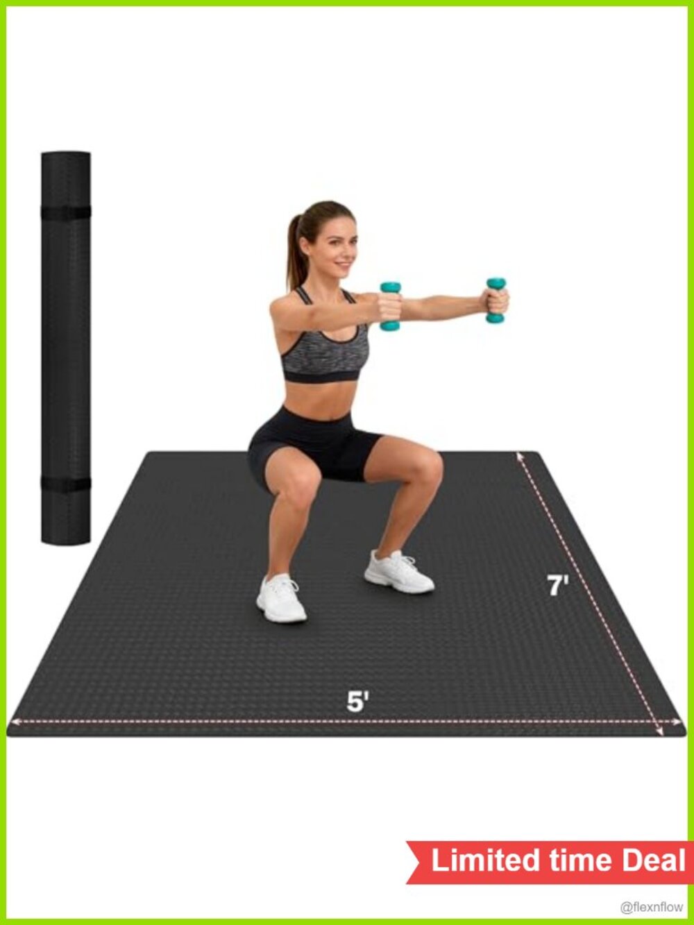 Extra Large Non-Slip Exercise Mat 6x4ft 6mm Thick for Home Gym